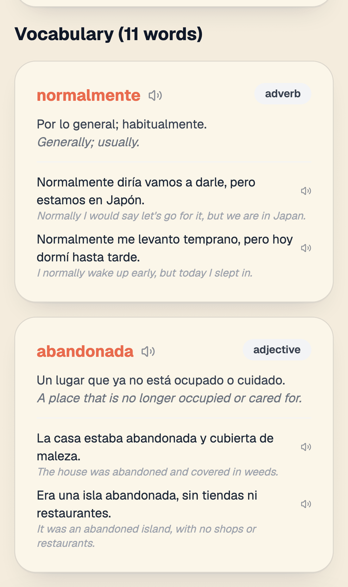 Vocabulary in context